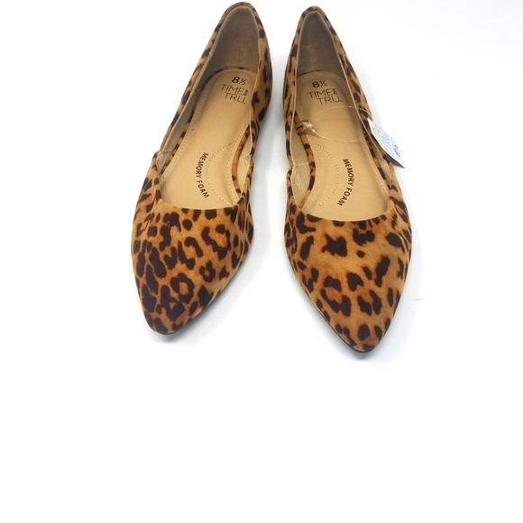 Time & Tru Leopard Print Pointy Toe Flats Slip-on Shoes Women's Size 8.5 NEW - Picture 6 of 6